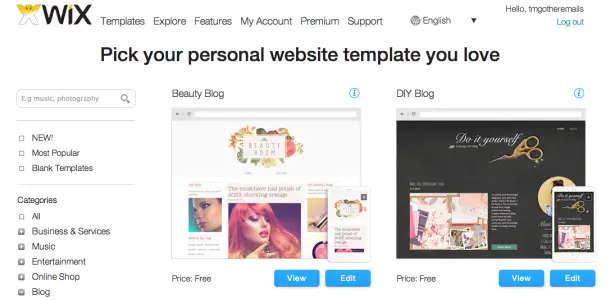 Choose your website design