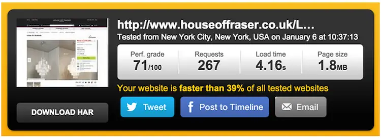 Page speed