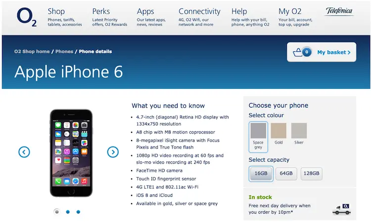 O2 product page