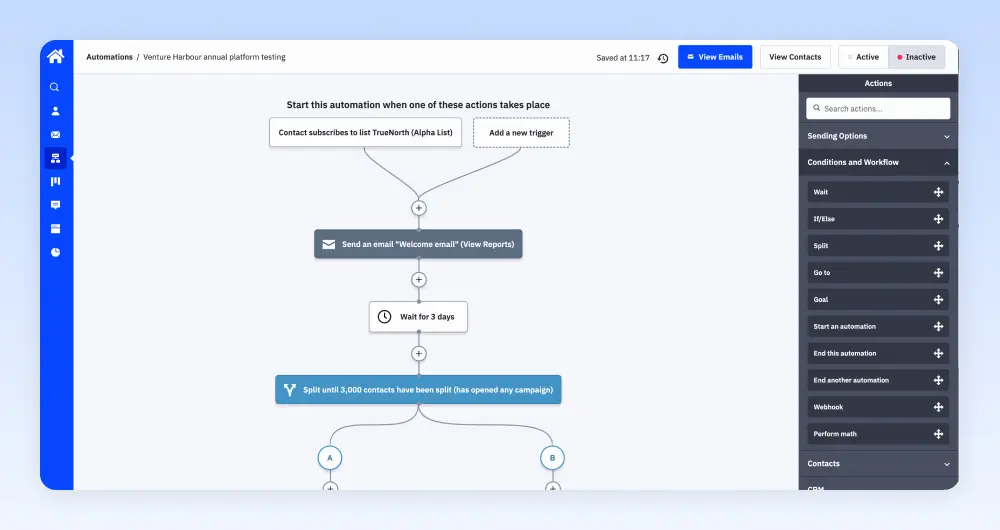 ActiveCampaign's automation builder