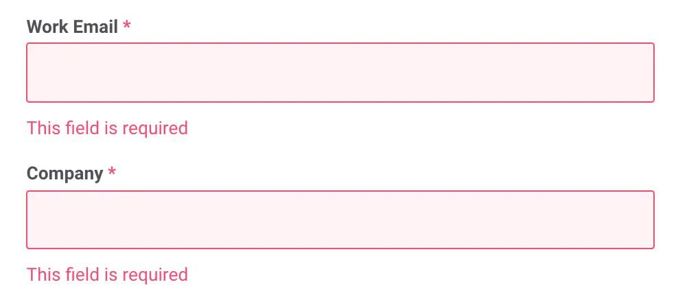 Brandwatch form validation showing required field errors.