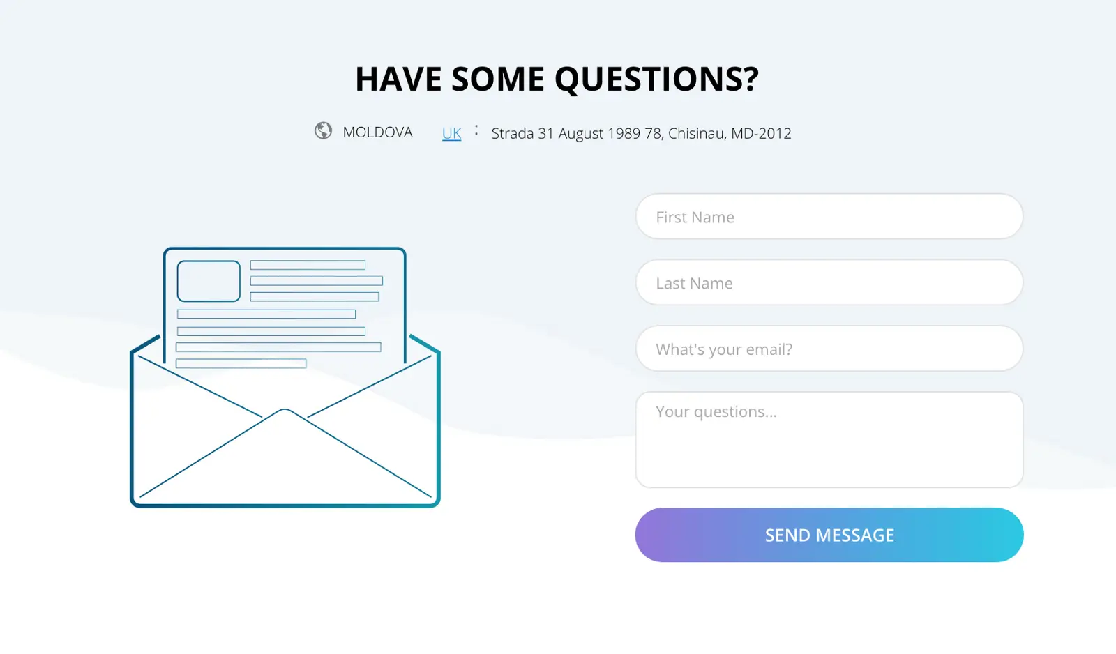 Zeroqode contact form with fields for name, email, and message.