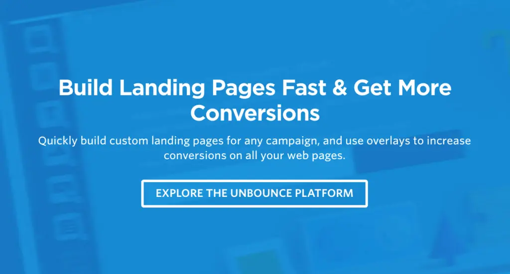 Unbounce landing page builder showcasing conversion features.