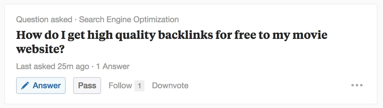 Quora question about obtaining high-quality backlinks for a movie website.