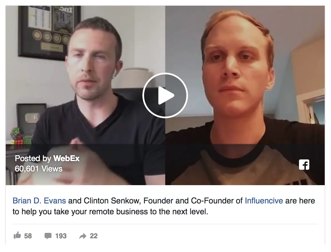 Portrait of Brian D. Evans and Clinton Senkow discussing remote business strategies.