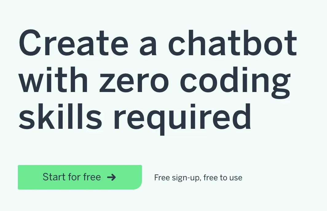 Flow XO chatbot creation interface highlighting no coding skills needed.