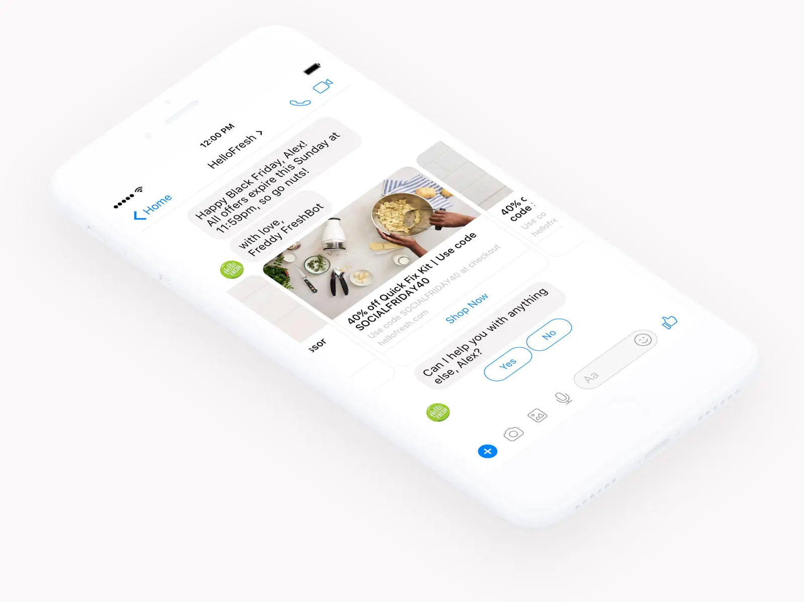 Chatfuel interface displaying a chatbot conversation.