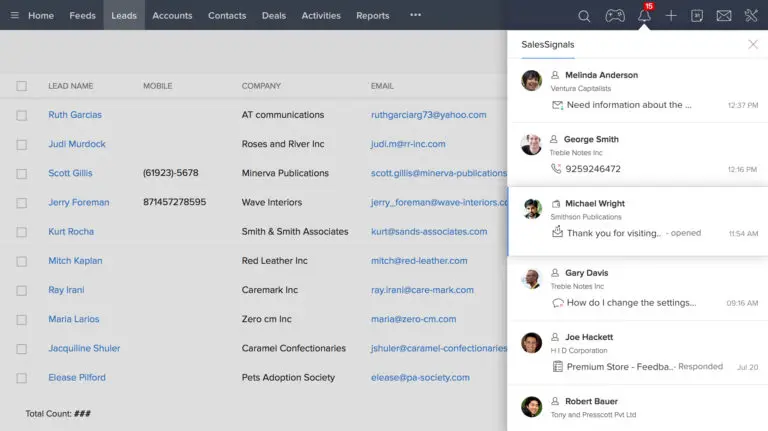Zoho follow up quickly