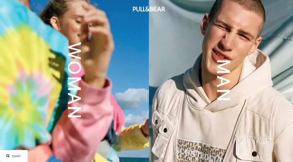 Pull&Bear showcasing women’s and men’s fashion styles.