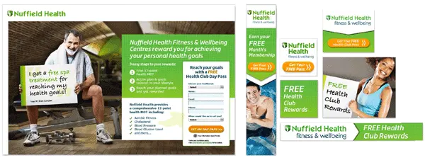 Nuffield Health promotional content featuring fitness rewards and membership offers.