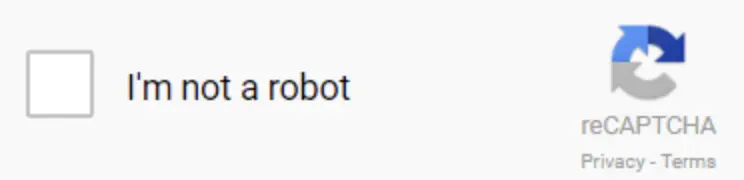 reCAPTCHA showing the "I'm not a robot" checkbox.
