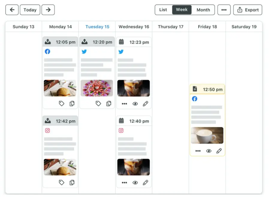 Sprout Social calendar