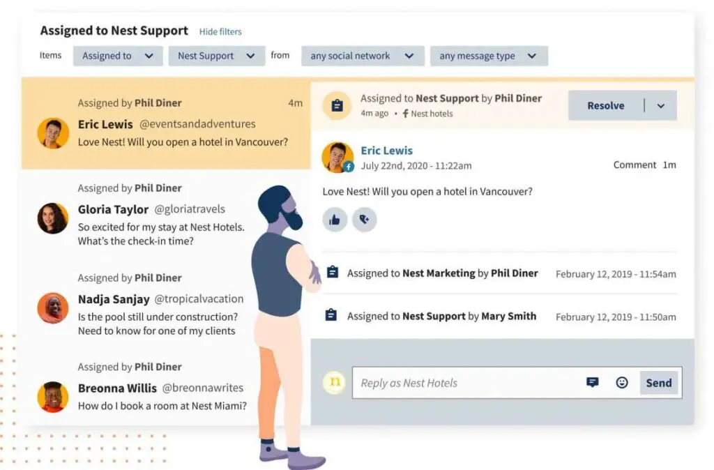 Hootsuite dashboard showing social media management features.
