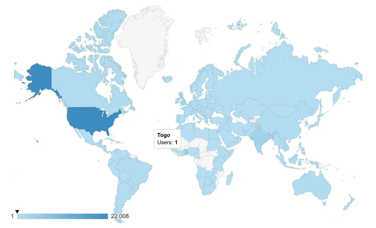 Global user distribution map for LeadFormly showing usage by country.