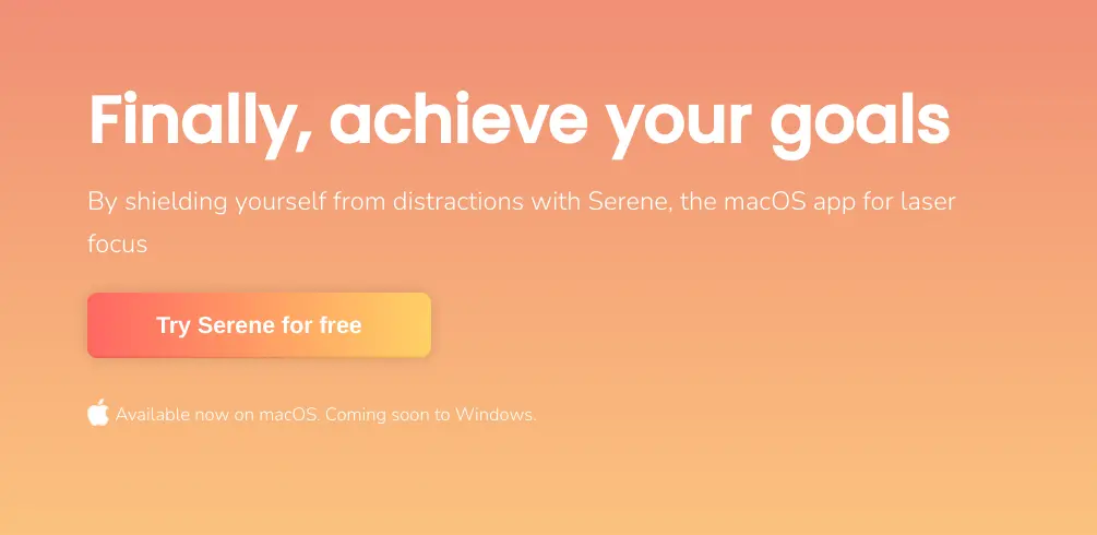 Serene macOS app promotional banner for focus and productivity.