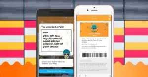 Foursquare Swarm app showing unlocked perk for a discount on kitchen items.