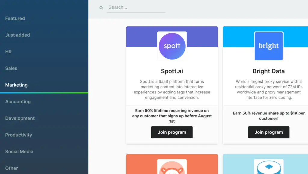 Spott.ai and Bright Data marketing program overview showing partnership opportunities.