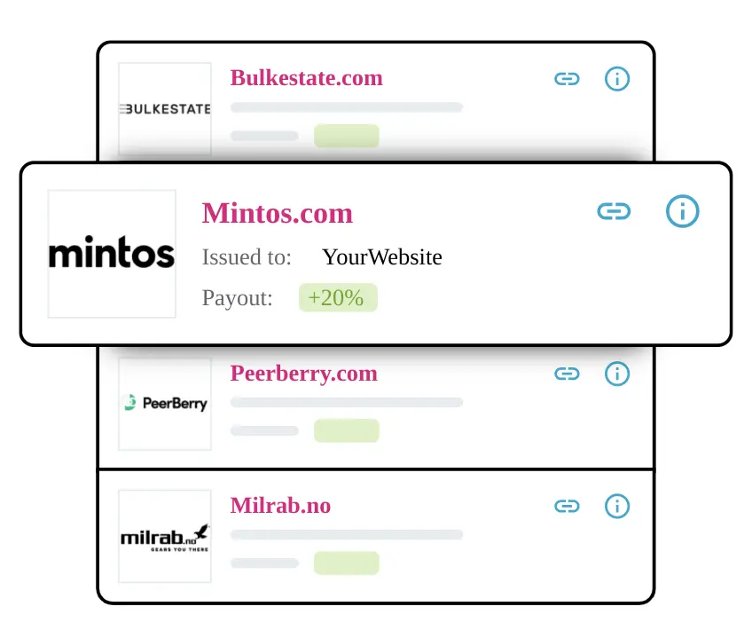 Mintos.com account details displaying payout information.