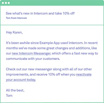 ActiveCampaign follow-up sequence example illustrating email outreach.