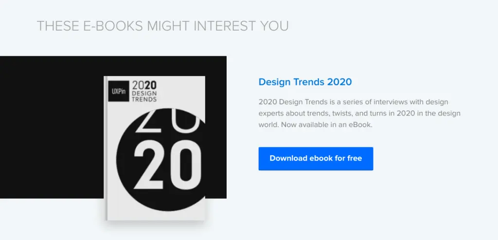 UXPin eBook cover titled "Design Trends 2020".