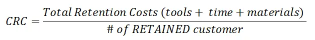 Userlane showing the customer retention cost calculation formula.