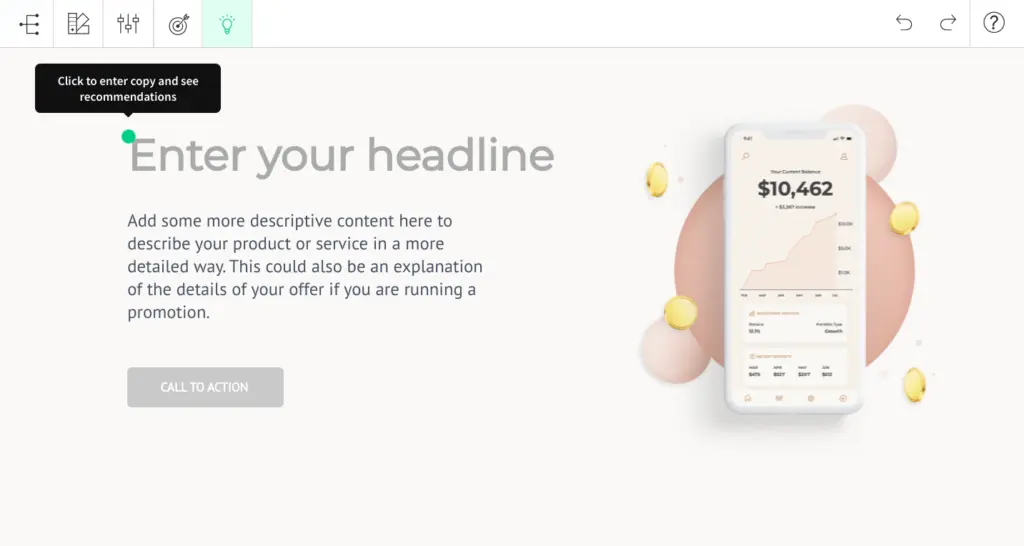 Swipe file preview displaying a mobile design template for content input and a financial summary.