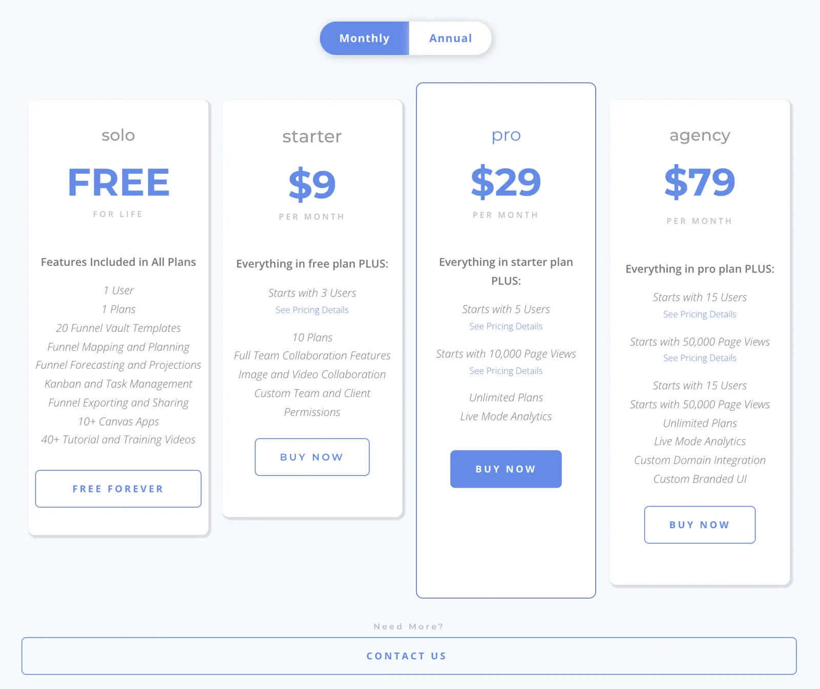 MarketPlan pricing