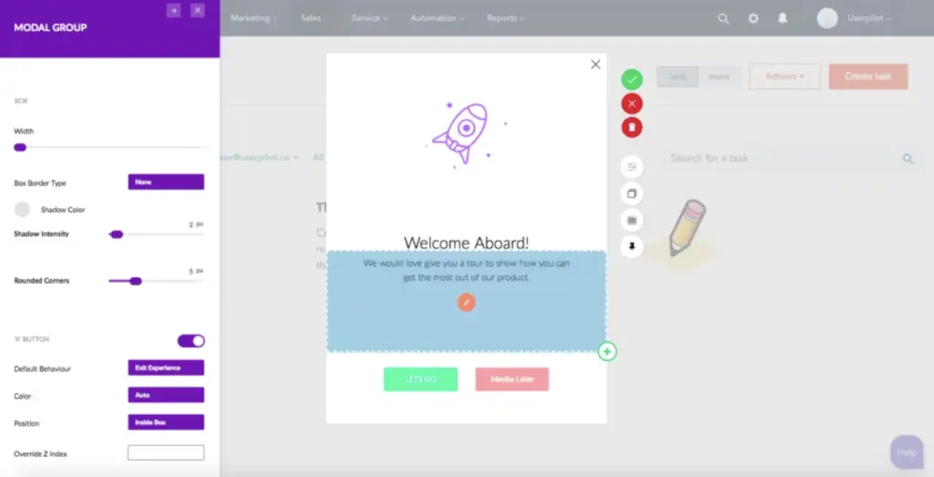 Screenshot of Userpilot software