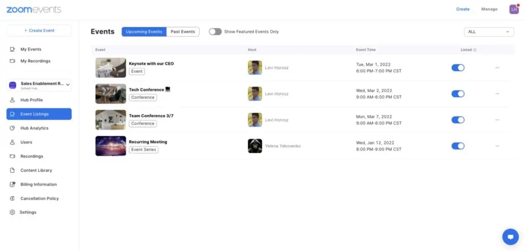Zoom Events usability virtual event platforms