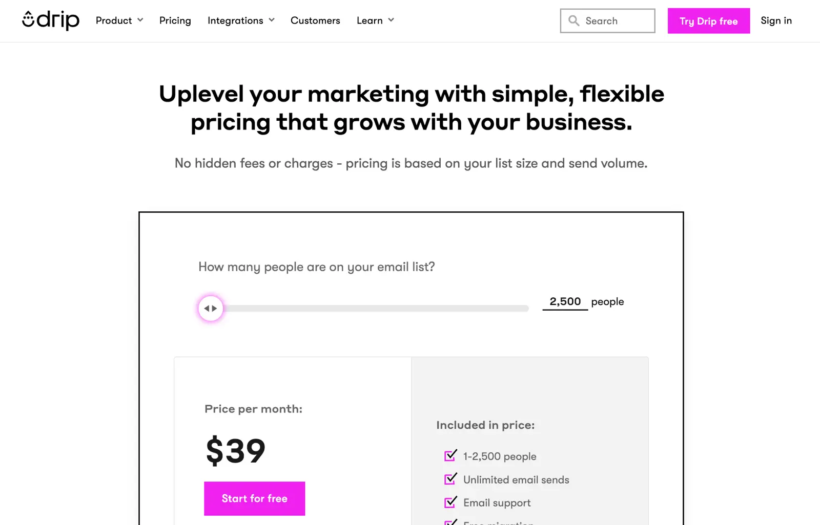 Drip pricing