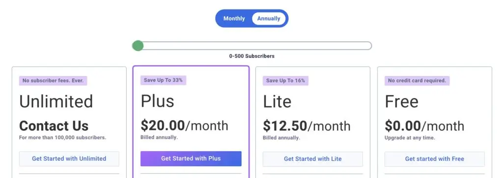 aweber pricing webflow email marketing