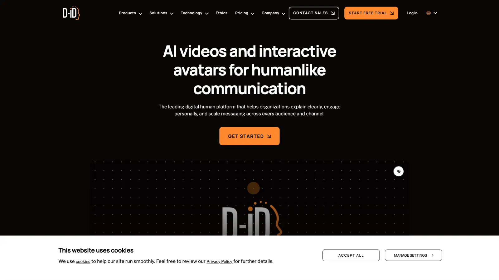 D-ID homepage