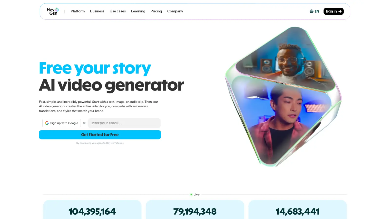 HeyGen homepage
