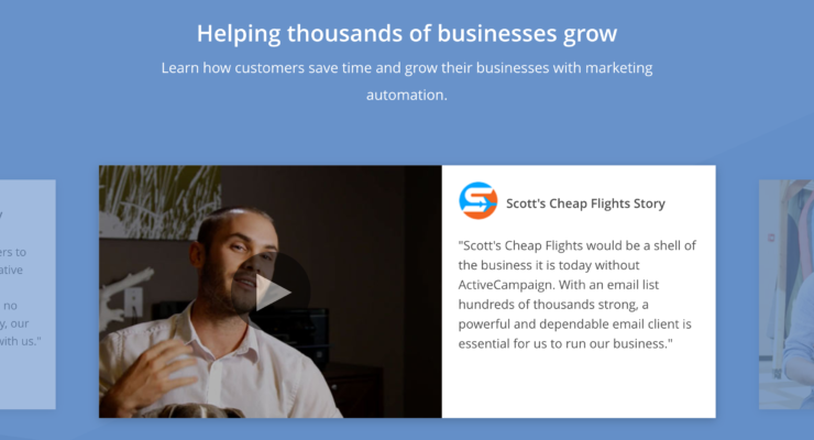 ActiveCampaign customer success story featuring Scott's Cheap Flights.