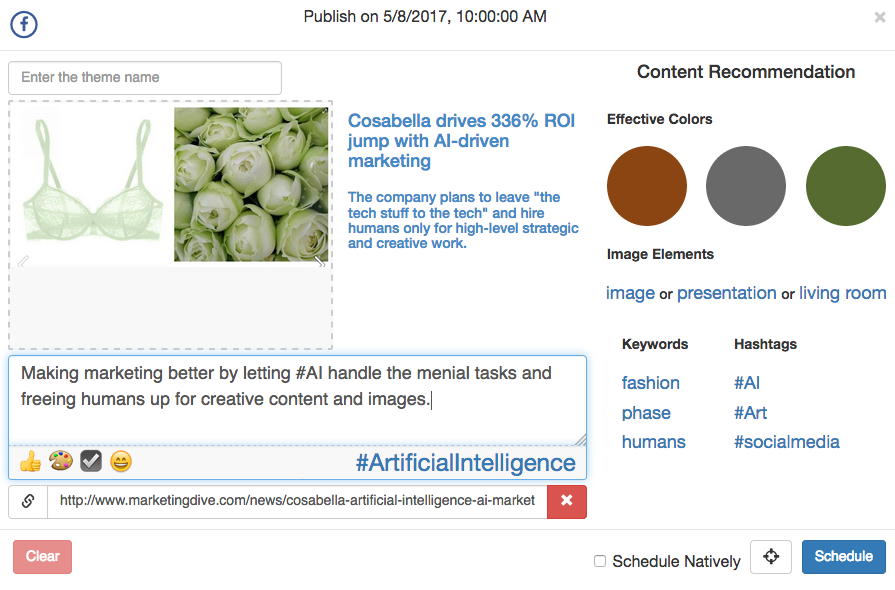 Cortex competitor content analysis tool interface showing content recommendation features.