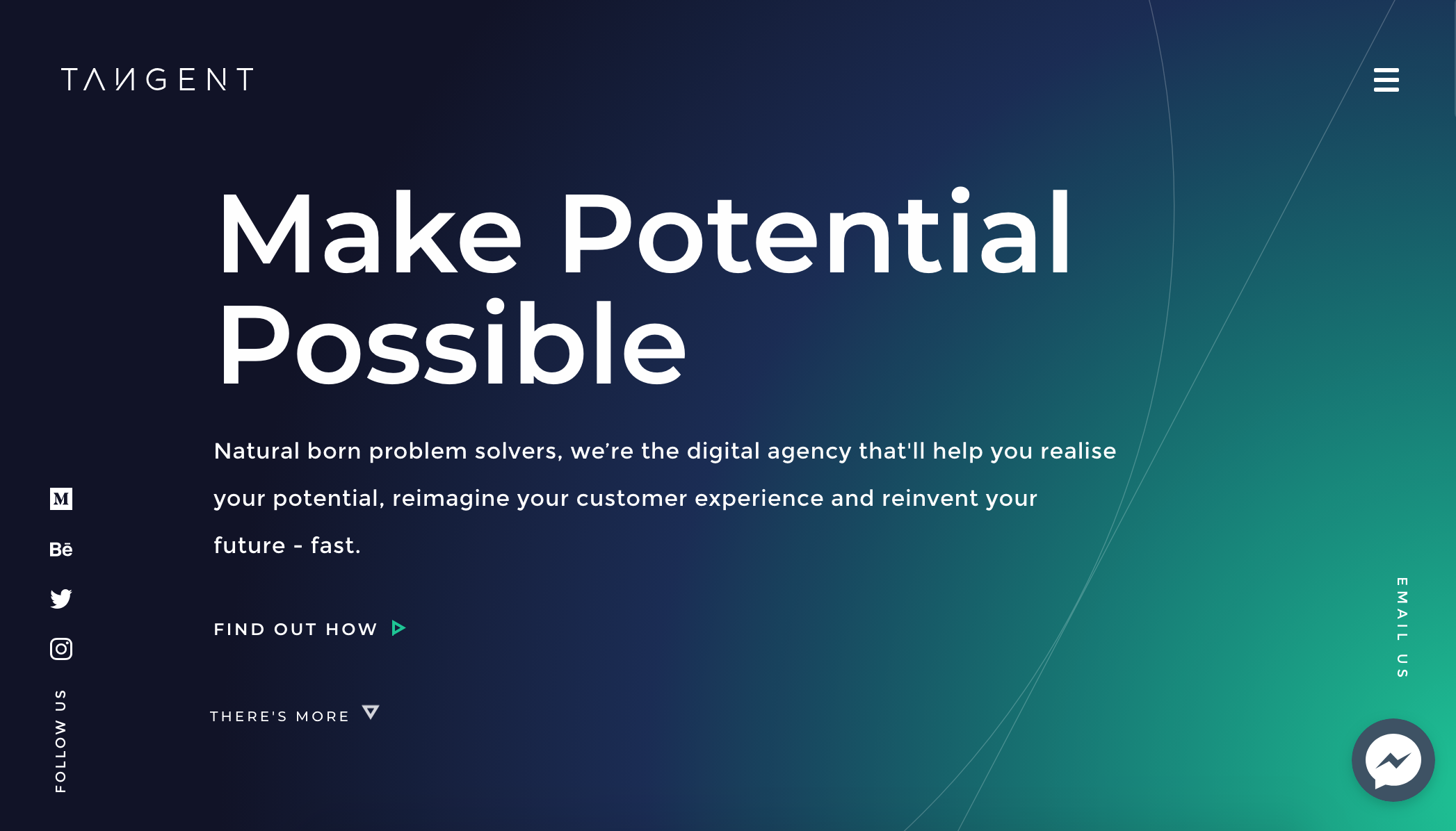 Tangent website showcasing their services and design philosophy.