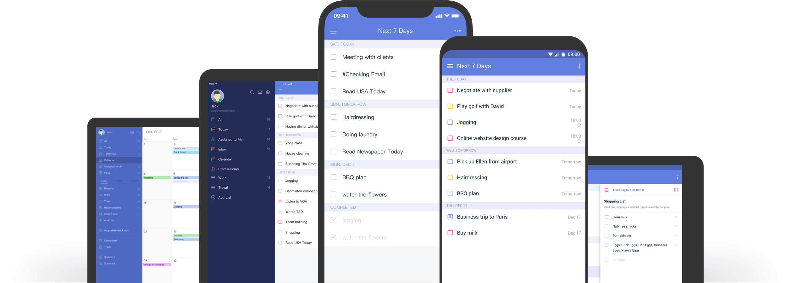 task management app interface displaying a schedule and to-do list