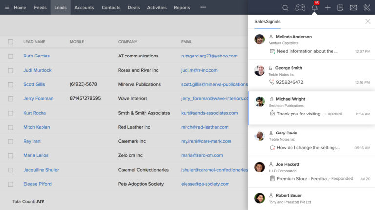 Zoho follow up quickly
