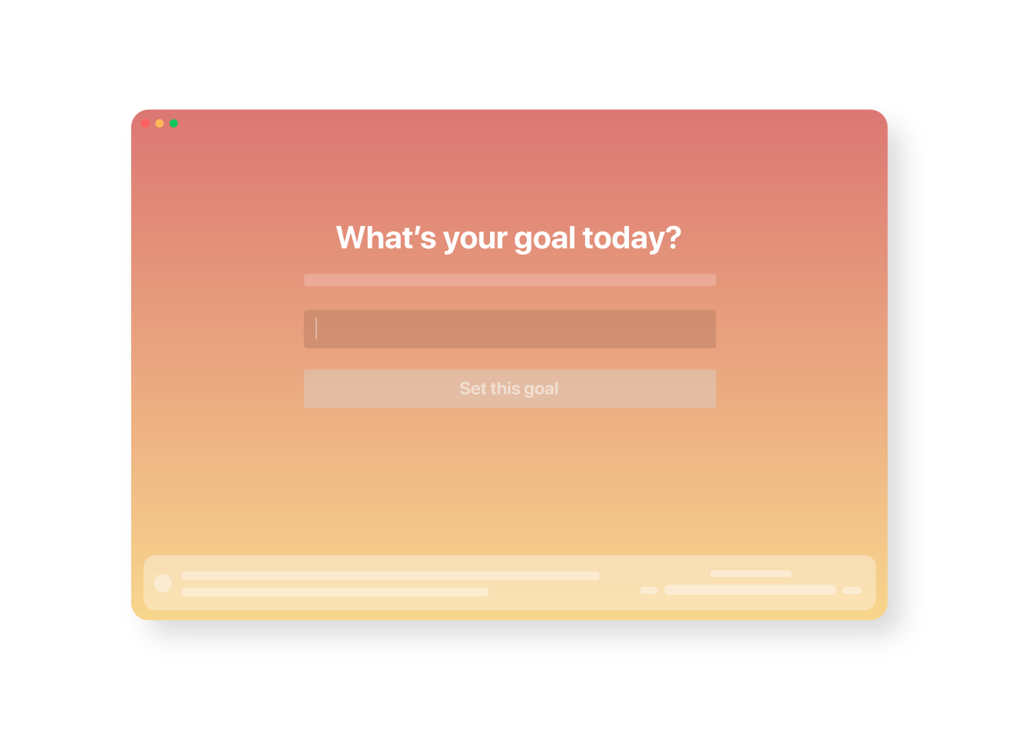 Freedom.to goal setting interface prompting user input.