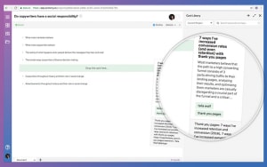 Airstory highlighting text in a browser for saving notes.