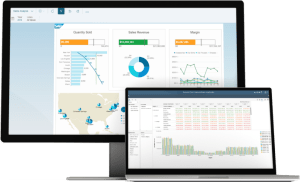 Analytics dashboard displaying sales metrics and performance trends.