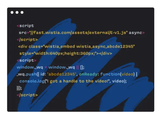 Wistia asynchronous video loading code snippet.