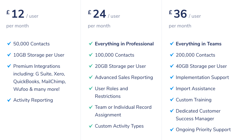 Capsule pricing plans comparison showing features and user limits.
