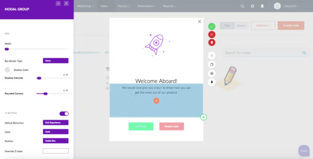 Screenshot of Userpilot software