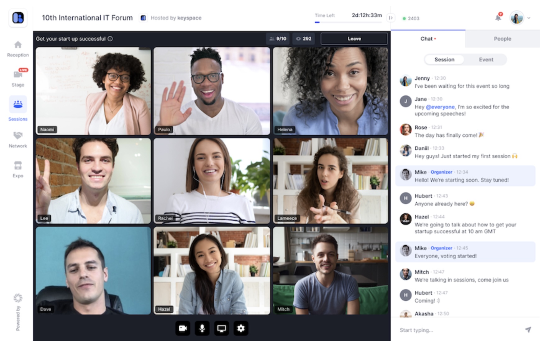 Hopin review virtual event platforms