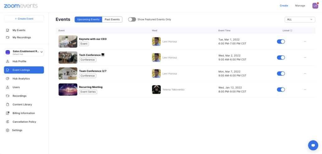 Zoom Events usability virtual event platforms