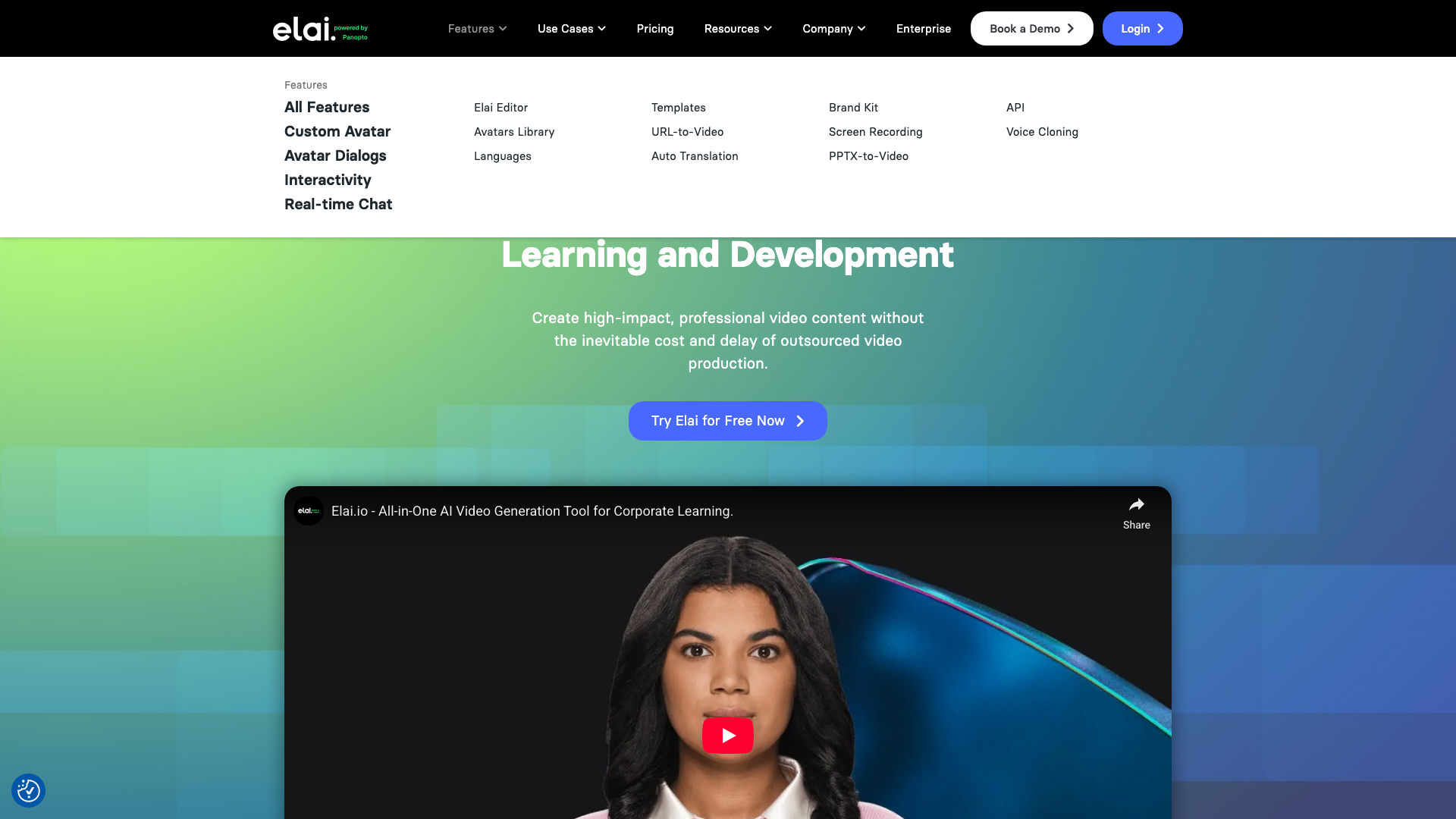 Elai.io homepage