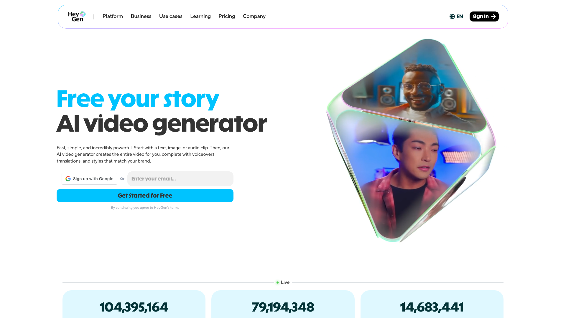 HeyGen homepage
