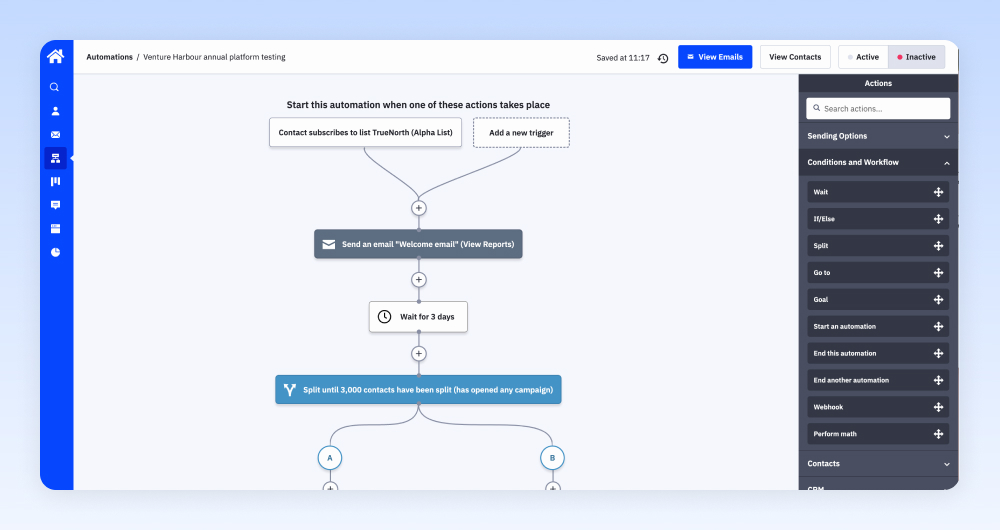 ActiveCampaign's automation builder