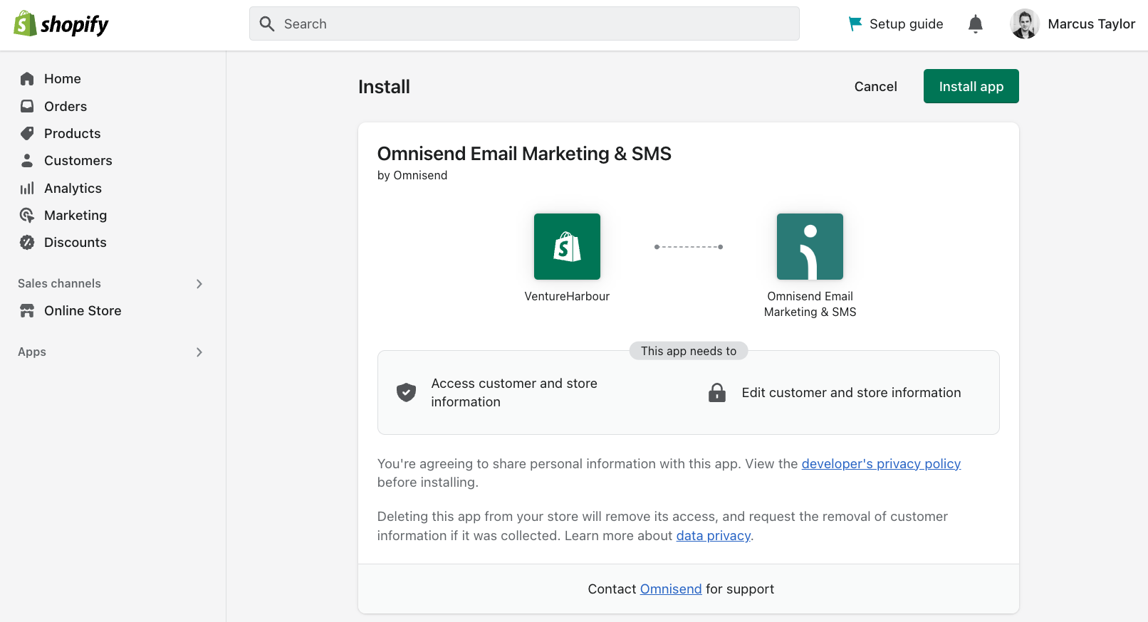 Installing Omnisend on Shopify